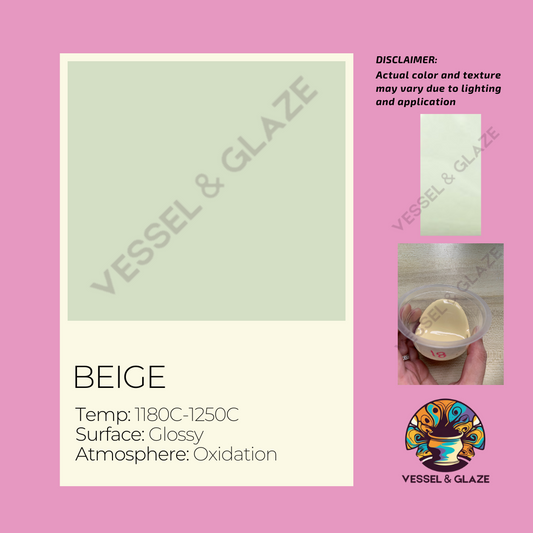 Uni-Colored Glossy Powder Glaze (Beige) - Vessel & Glaze