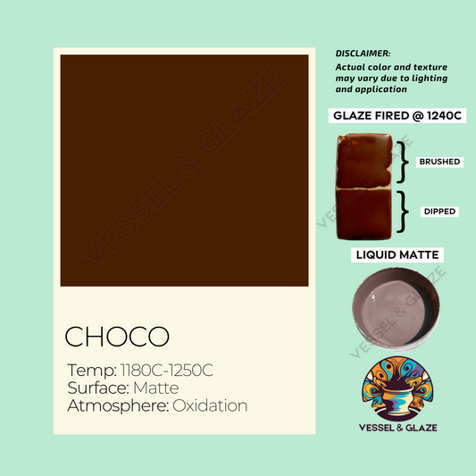 Uni-Colored Matte Liquid Glaze (Choco) - Vessel & Glaze