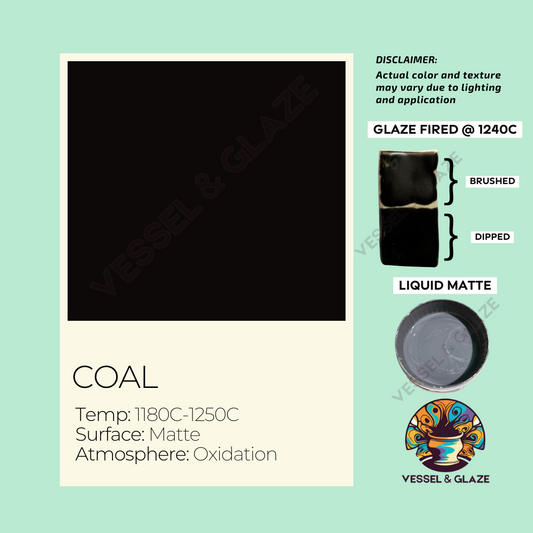 Uni-Colored Matte Liquid Glaze (Coal) - Vessel & Glaze