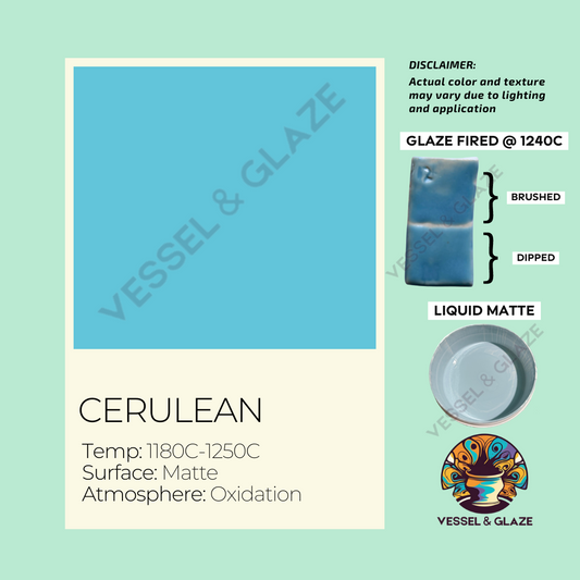 Uni-Colored Matte Liquid Glaze (Cerulean) - Vessel & Glaze