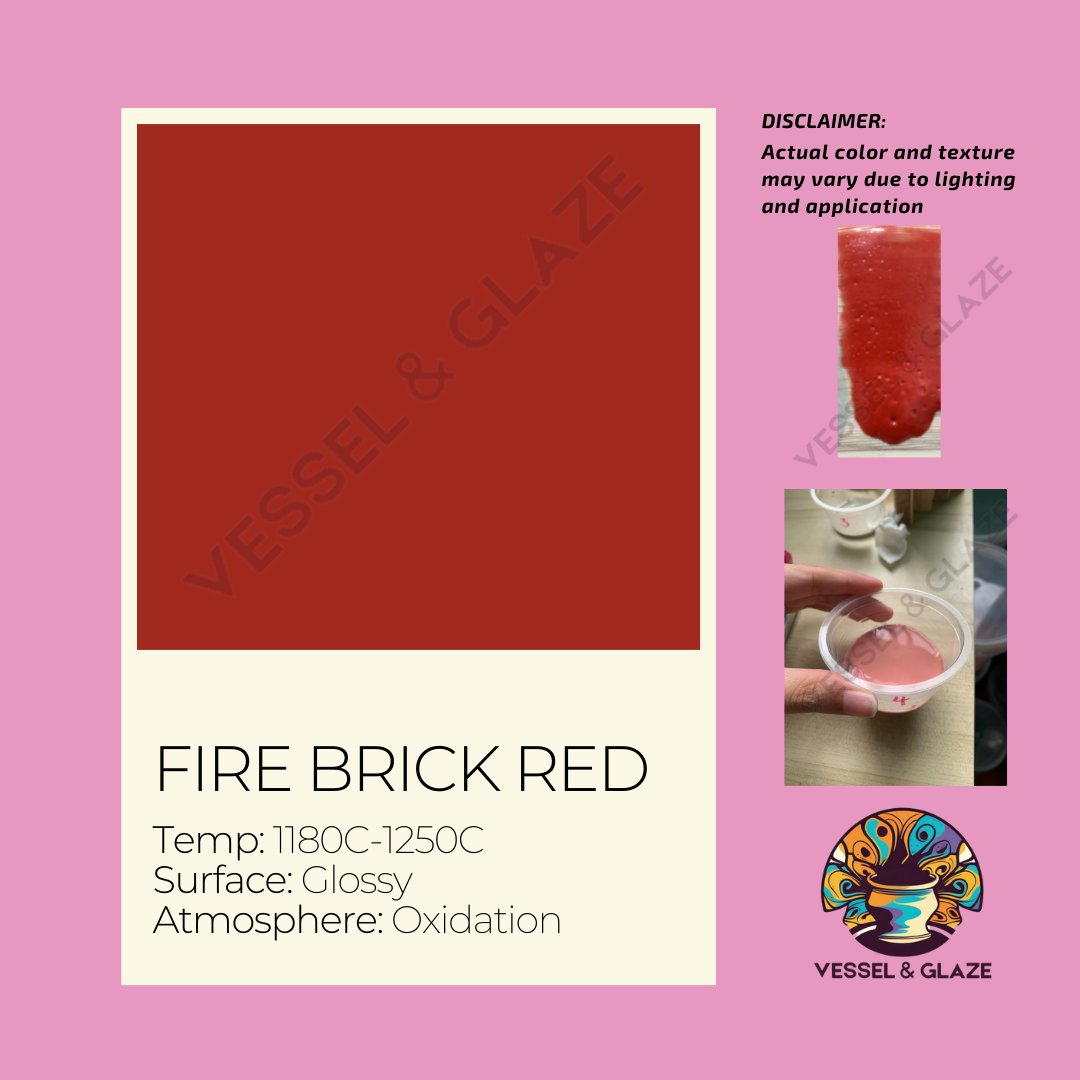 Uni-Colored Powder Glaze (Fire Brick Red) - Vessel & Glaze