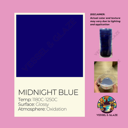 Uni-Colored Powder Glaze (Midnight Blue) - Vessel & Glaze