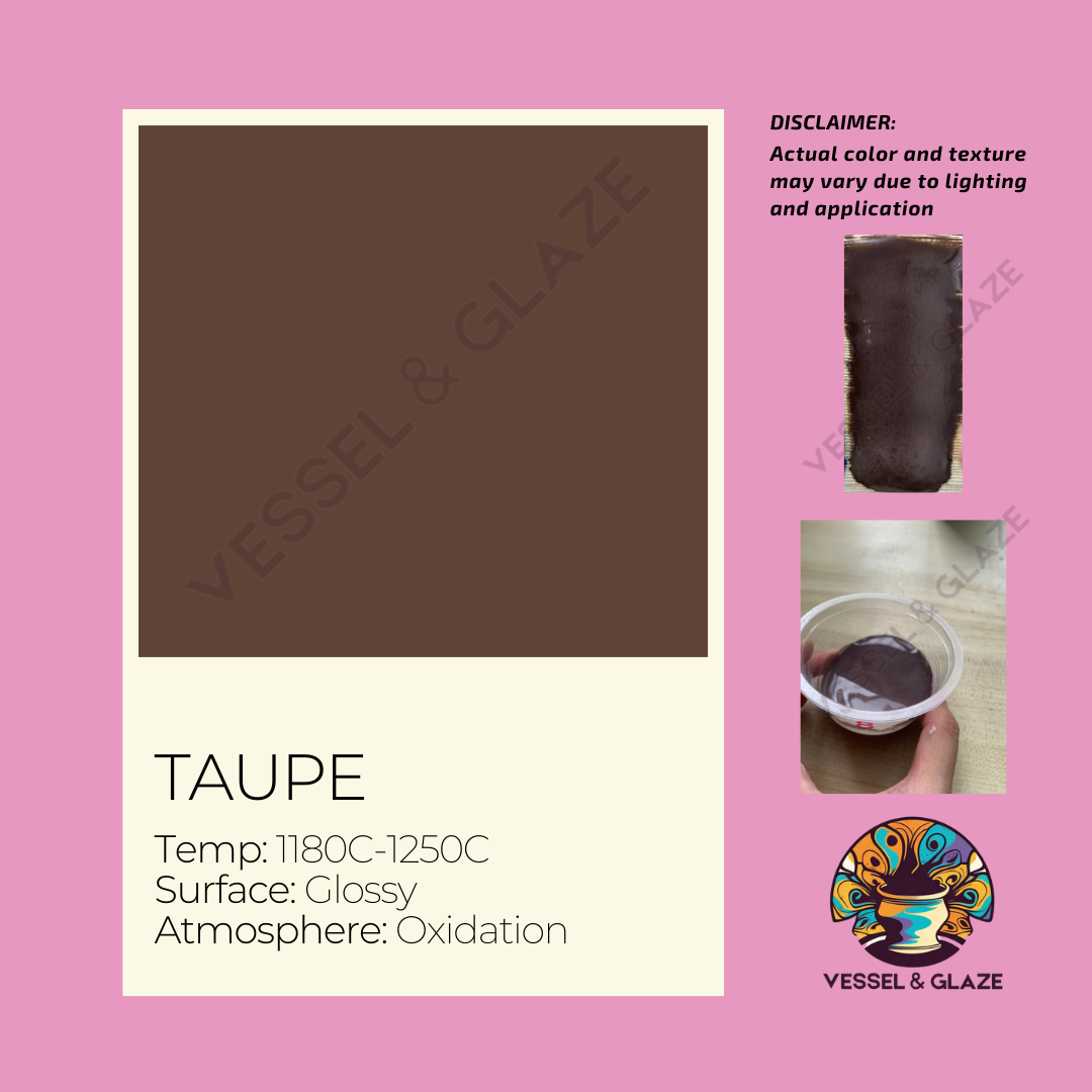 Uni-Colored Glossy Powder Glaze (Taupe) - Vessel & Glaze