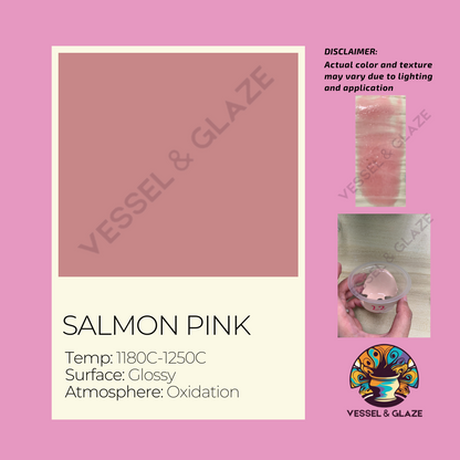 Uni-Colored Glossy Powder Glaze (Salmon Pink) - Vessel & Glaze