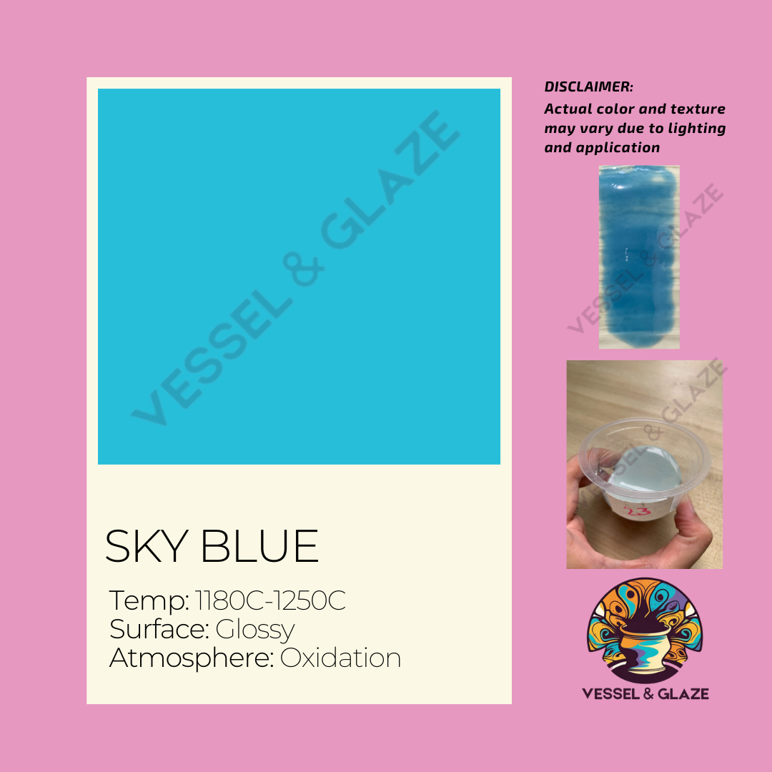 Uni-Colored Glossy Powder Glaze (Sky Blue) - Vessel & Glaze