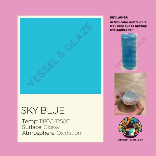 Uni-Colored Powder Glaze (Sky Blue) - Vessel & Glaze